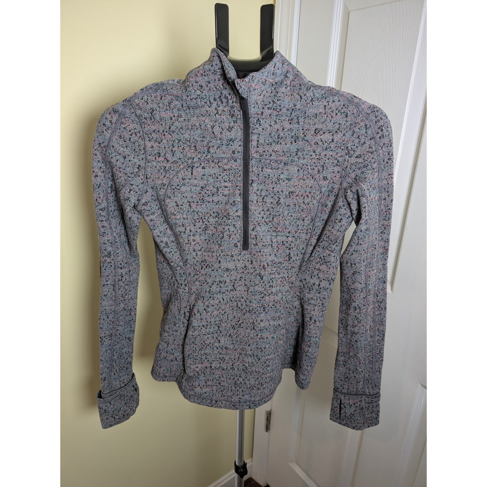 Lululemon Run Briskly 1/2 Zip Neon Tweed Jacquard Pullover 6 Pockets Rulu